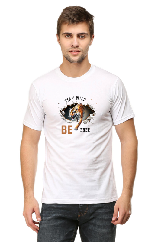 Stay Wild & Be Free - Tiger Print T-Shirt