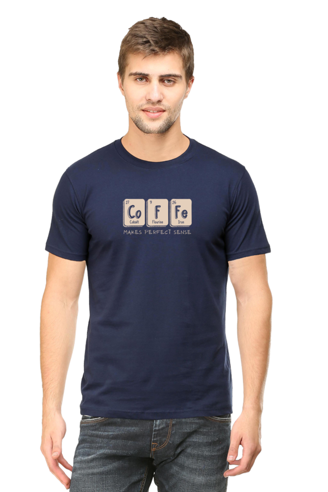 Male Round Neck Half Sleeve Classic Black Cofee Tshirt